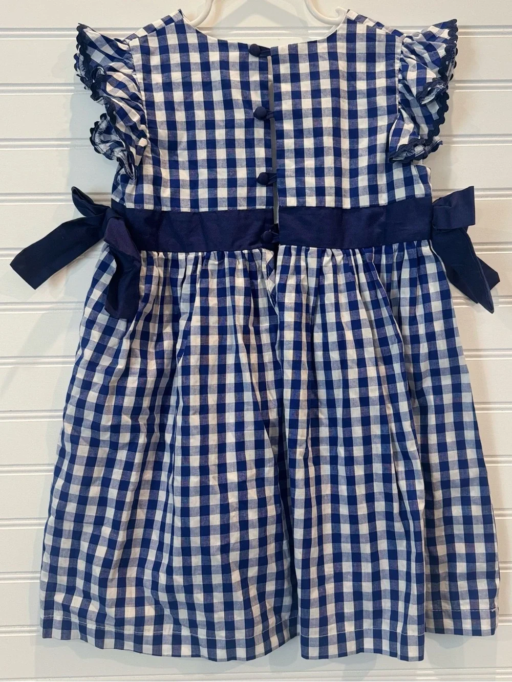 Lil Cactus Girls Royal Blue and White Gingham A-Line Dress Size 4T